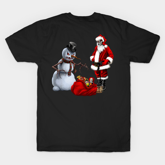 Dark christmas time with creepy Santa Claus and snowman by Nicky2342